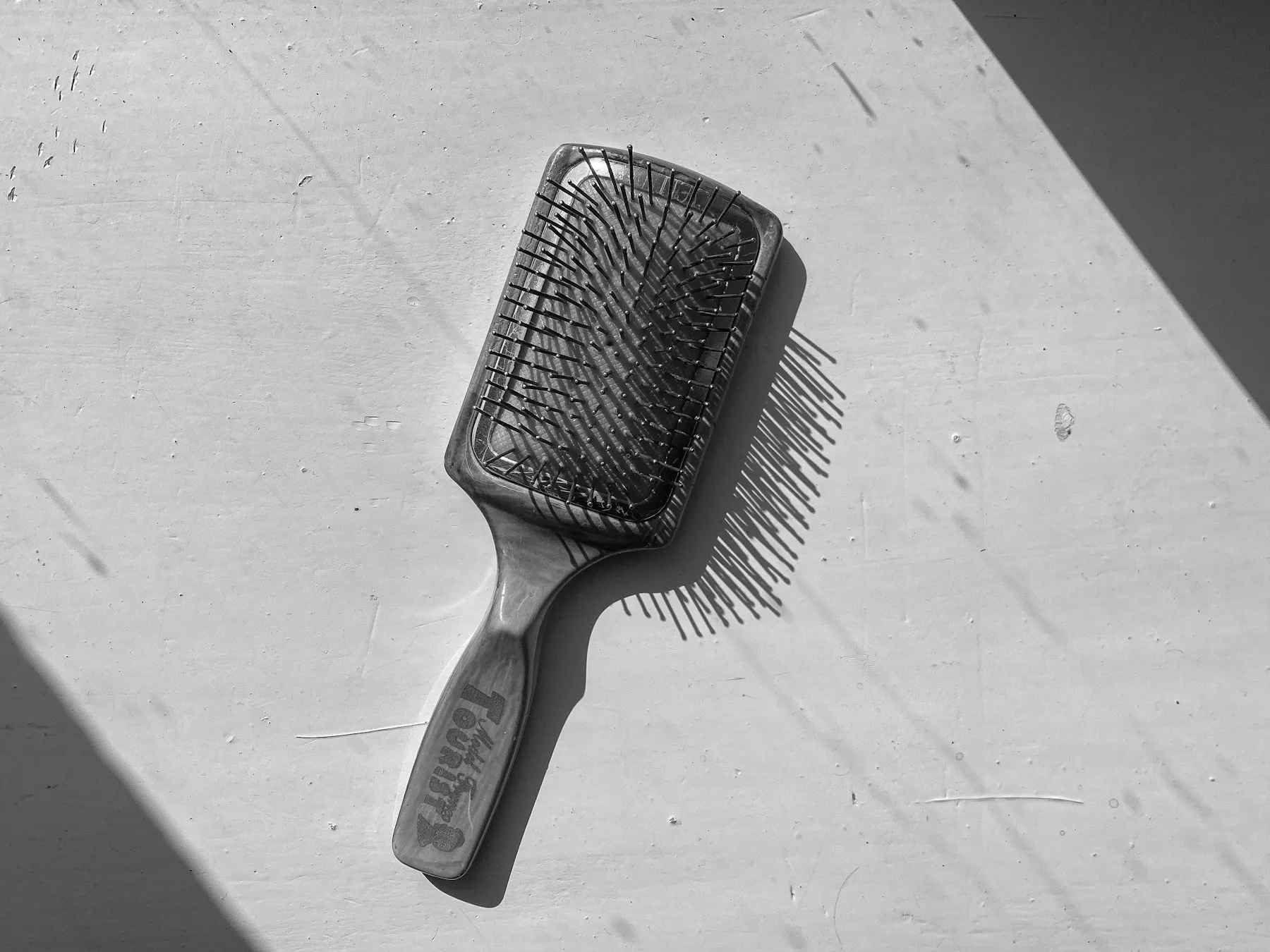 Paddle brush in black and white